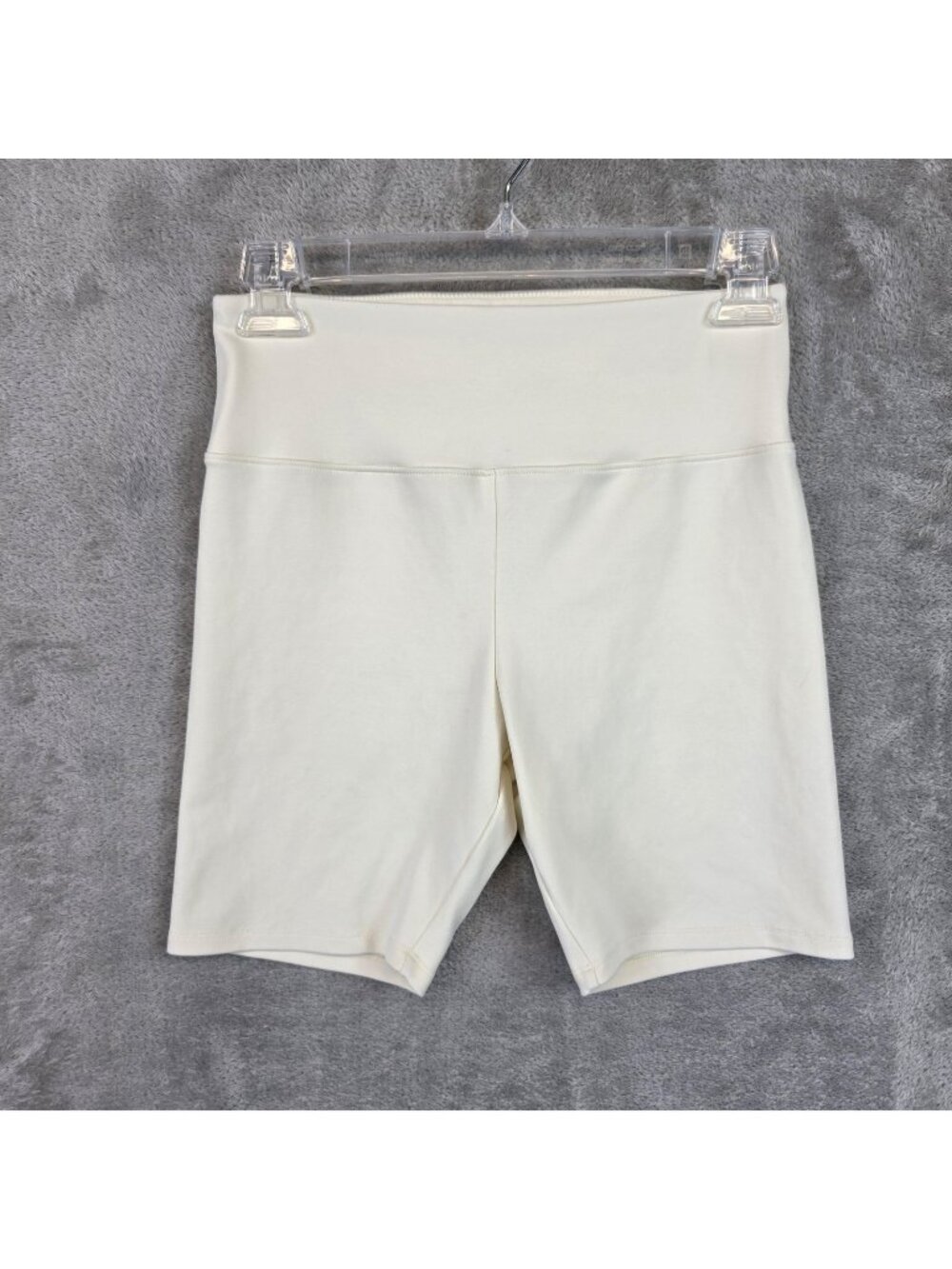 OAK + FORT Biker Shorts Womens M Cream 6 In High Rise Stretch Yoga Gym